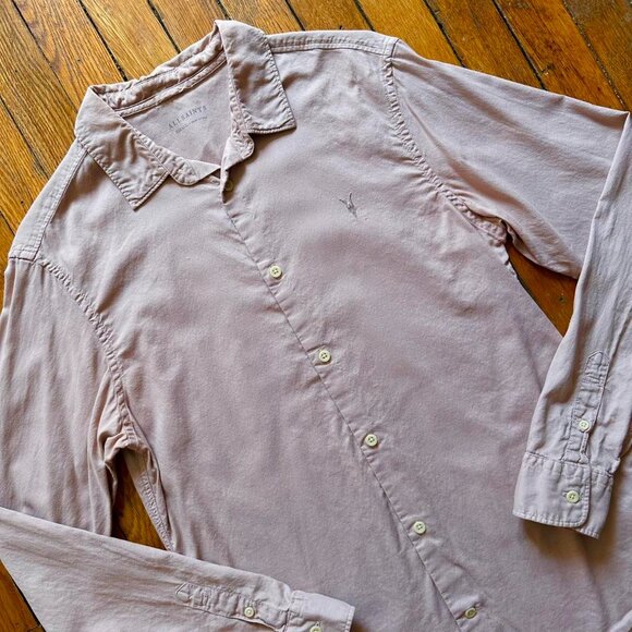 All Saints Men's‎ Pink Button Down Long Sleeve Shirt. - Picture 2 of 6